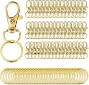 100-Pack Gold Swivel Clasps Lanyard Snap Hooks with Key Rings - Secure & Stylish