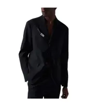 Single-breasted wool suit jacket IT50 Black