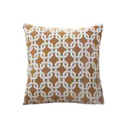SOGA 50cm Brown Checkered Chain Jacquard Square Pillow