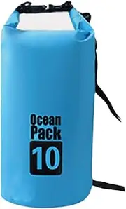 Leona Co Seal Dry Bags,Waterproof Storage Dry Bags, 10/15/20/30 L Roll Top Sack,Military Grade Construction for Swimming, Kayaking, Boating, Hiking, Fishing (Blue, 10L)
