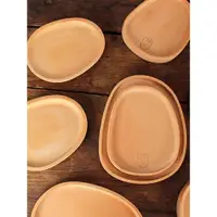 在飛比找ETMall東森購物網優惠-日式櫸木鵝卵石托盤創意點心盤家用不規則茶盤木質蛋糕早點餐具盤