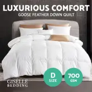 Giselle Goose Down Feather Quilt Doona 700GSM Blanket Duvet Double All Season