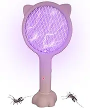 Electric Fly Swatter Racket - USB Charging Fly Zap Racket,Portable Powerful Swatter for Backyard Outdoor Garden Commercial Bedroom Kitchen Restaurant Travel