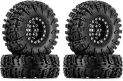 INJORA 1.3" Wheel Tires Set - S5 Swamp Claw Mud Terrain Tires and Aluminum Wheel for 1/18 1/24 SCX24 TRX4M Upgrade RC Crawler Car