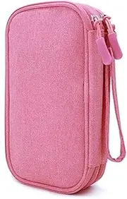 eYistar Diabetic Supplies Travel Case Organizer for Test Strips, Lancets, Needles, Lancing Device, Glucose Meter, Alcohol Wipes, Insulin Pens, Syringes, Diabetes Testing Kit Storage Bag (Pink)