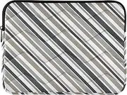 Diagonal Stripes Gray Beige Women's Laptop Bag, Shockproof Protective Laptop Cover, 15.6 Inch Laptop Cases