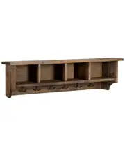 Alaterre Modesto 48in Metal and Reclaimed Wood Wall Coat Hook with Bench