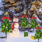 2Pcs Solar Christmas Tree Lights LED Outdoor Water-resistant Decor Light