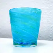 Ryukyu Glass Blue Tumbler Cup Traditional Japanese Craft NEW Okinawa Stylish JP