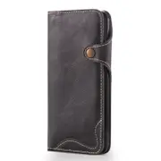 For Iphone 7 Plus Denior Oil Wax Cowhide Magnetic Button Horizontal Flip Leather Case With Card Slots and Wallet