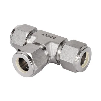 FITOK 316 Stainless Steel 1 1/2 in Tube OD Tube Fitting Union Tee, SS-TTT-FL24