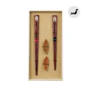 Isso Karin & Chopstick Rest Yuzuriha Wedding Gift Couple Chopsticks Japan Made