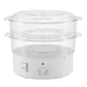 Classic Cuisine Rice Cooker 6.3 Qt White Built-In Timer Locking Lid Steamer