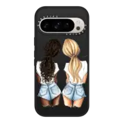 Google Pixel 9 Pro Impact Magnetic Case Denim Besties Dark and Blonde BFF Case