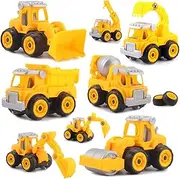 HONITANO 4pcs Educational DIY Dismantling Car Creative Engineering Excavator Models Fun Assembling Simulation Truck for Present for Learning and Play
