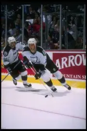 Defenseman Bill Houlder Tampa Bay Lightning moves the puck the Ana- Old Photo