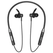E4 bluetooth 5.0 Neckband Earphone Flexible Sports Wireless Earbuds Magnetic Bass Headphone with Mic BLACK COLOR