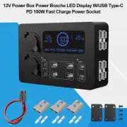 Power Box Power Boxche LED Display W/USB Type-C PD Fast Charge Power Socket