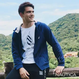 【NAUTICA】男裝 吸濕排汗休閒運動長袖外套(深藍)