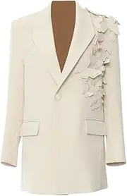 [Zadaos] Women Blazer Single Buttons Stitched Full Sleeve Blazer Coat Ladies Long Suit Jacket