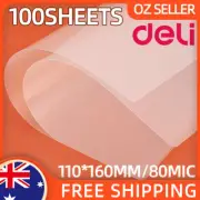 DELI Laminating Pouches Clear Film 80 Micron 3 Layers Laminator Film Transparent