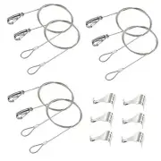 6 Pack Picture Rail Hooks and Wire Hanging System, 6.5 Ft Wire Cables,