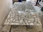 24"x48" Rectangle White Agate Garden Dining Table Conference Handmade Arts Decor