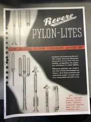 *COLOR COPY REVERE PYLON LIGHTS DECO CATALOG MCM 40s 50s 12 PGS GAS STATION RARE