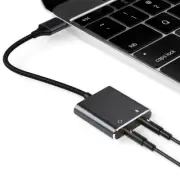 USB External Sound Card Cable 2 in Headsphone Microphone Adapter Cord Line