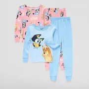 New Girls 4-Piece Bluey Peek A Boo Pajama Set 6 8