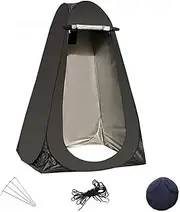 Single Privacy Shower Tent, Pop Up Pod Changing Room, Spacious Toilet Tent, Outdoor Bathing Tent with 2 Window, Suitable for Camping Hiking Beach Picnic Fishing (Black)