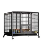 Heavy-Duty Dog Crate Pet Cage House End Table Large Elevated Dog Kennel w Toilet