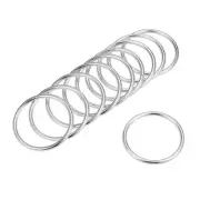 10 Pcs O Ring Buckle 1.4"(35mm) O-Rings Silver Tone for Hardware Bags Craft DIY