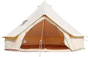 VANFOND Canvas Bell Tent, Yurt Tent with Stove Jack, Waterproof and Breathable Wall Tent, Glamping Tent, Detachable Groundsheet for Camping Party