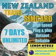 Lemon Mobile New Zealand Travel SIM Card 7 Days Unlimited Data with 600MB High-Speed Daily | Hotspot Supported | Spark Networks | Plug and Play SIM for Short-Term Visitors