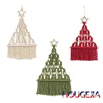 HOUG 壁掛掛毯手工編織流蘇掛毯牆壁藝術裝飾聖誕樹掛毯適用於家庭臥室