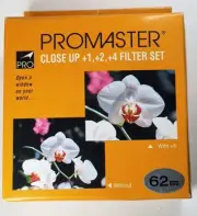 ProMaster 62mm Close-Up Lens Set +1 +2 +4 Glass Lens Filter Japan 62 mm E62 E-62