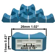 6 Fader Knob Azure Blue 4mm Slider Control Button Sliding Controllers Fadercaps