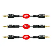 3pc Sansai 3m Stereo AUX/Cable Audio 3.5mm Male to Male/Auxiliary Cord/Extension