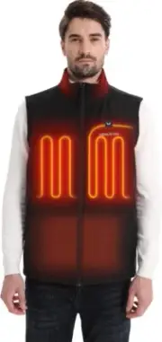 Venustas Softshell Heated Vest for Men, 10 Hrs Runtime, Electric Heating Golf Ve
