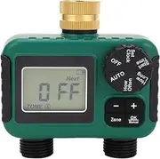 Sprinkler Timer 2 Zone, Brass Inlet NH3/4 Thread IPX5 Water Proof LCD Display Hose Timer for Garden, Yard, Lawn, Pool, Timed Irrigation, Programmable Water Controller