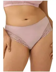 [Naturana] The Friday Sustainable Lace Trim Brief in Pink Rose