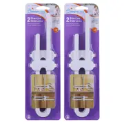 4pc Dreambaby Slim-Line Slide Cabinet Knob/D Shape Handle Kids/Baby Safety Lock