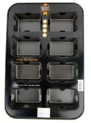 Baker's 8 Cup Mini Loaf Pan Non-Stick Carbon Steel Muffin Cupcake Baking Pan