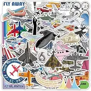 50 Packs Airplane Stickers Water Bottles Laptop Phone Motorcycle Computer Guitar Skateboard Hydroflasks Aircraft Vinyl Sticker Waterproof Aesthetic Trendy Decals for Teens Girls Adults