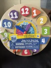 Blues Clues Shape Sorter Clock Puzzle 12pc Learn Time, Colors & Shapes Toy