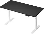 Artiss Electric Laptop Standing Desk Height Adjustable Sit Stand Desks 140cm X 70cm Desktop Table Office Study Computer Workstation (Black Top + White Frame) Dual Motor Whole Piece Monitor Riser