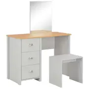 Dressing Table With Mirror And Stool Grey 104X45x131 Cm melamine Dressing Tables