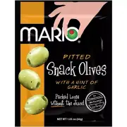 Mario Camacho Foods Pitted Snack Olives - Green Olives with a Hint of Garlic ...