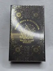 TAROT DECK & GUIDEBOOK EIGHTY EIGHT GEMSTONES GILT EDGED BLACK GOLD 88 MIRACLES